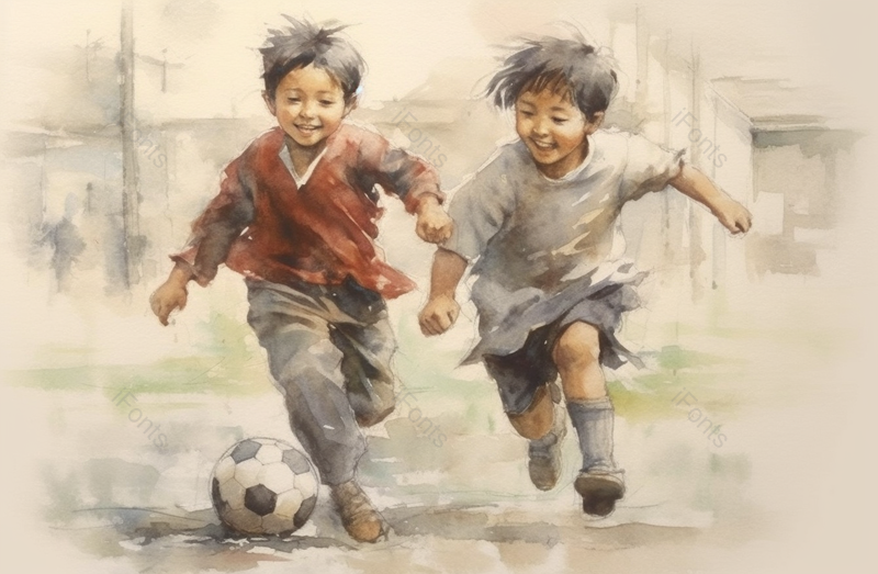 两个人正在踢足球的插画,插画/手绘图,插画/手绘图库,插画/手绘图下载,插画/手绘